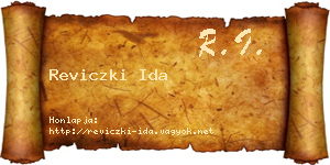 Reviczki Ida névjegykártya